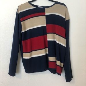 Vintage color block long sleeve sweater